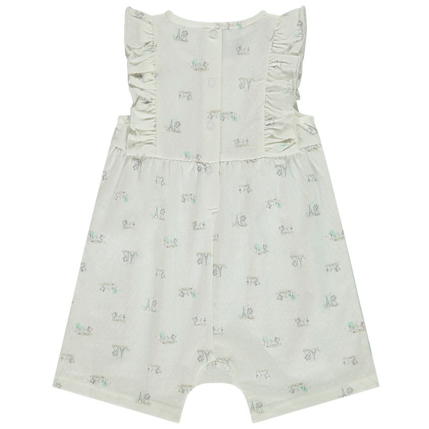 Combishort en maille pointel imprimé Marie Disney pour bébé fille - Ecru