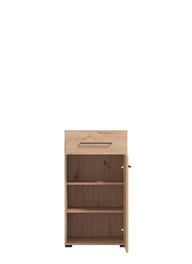 INOSIGN Schuhschrank »Landes, Schuhkommode, Schuhregal, mit einer Schublade, Höhe 102 cm« Fronten in Artisan Eiche mit Streifen, mit einer Tür