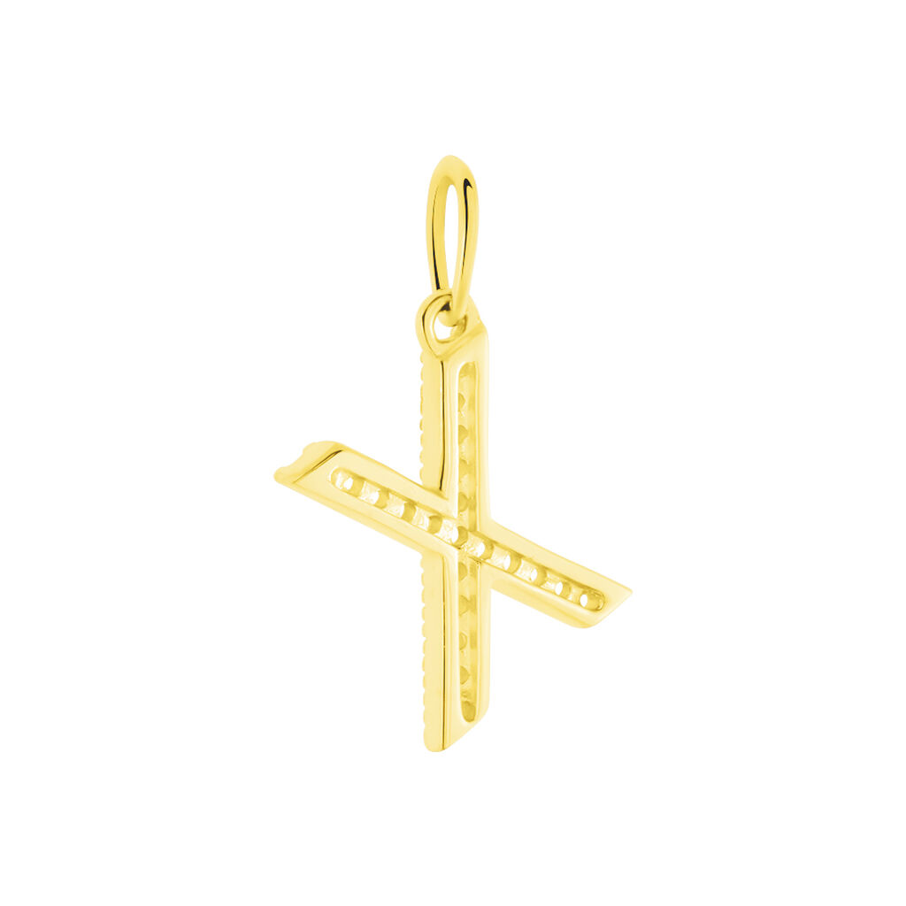 Pendentif Lettre X Or Jaune Oxyde
