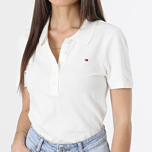 Polo Manches Courtes Slim Femme Piqué 7823 Blanc
