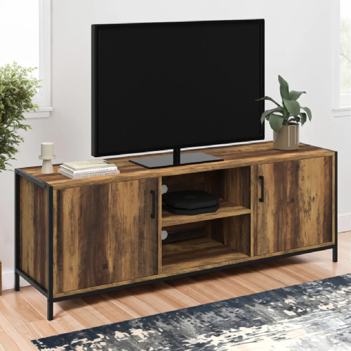 IDMARKET Meuble TV HAWKINS 140 cm