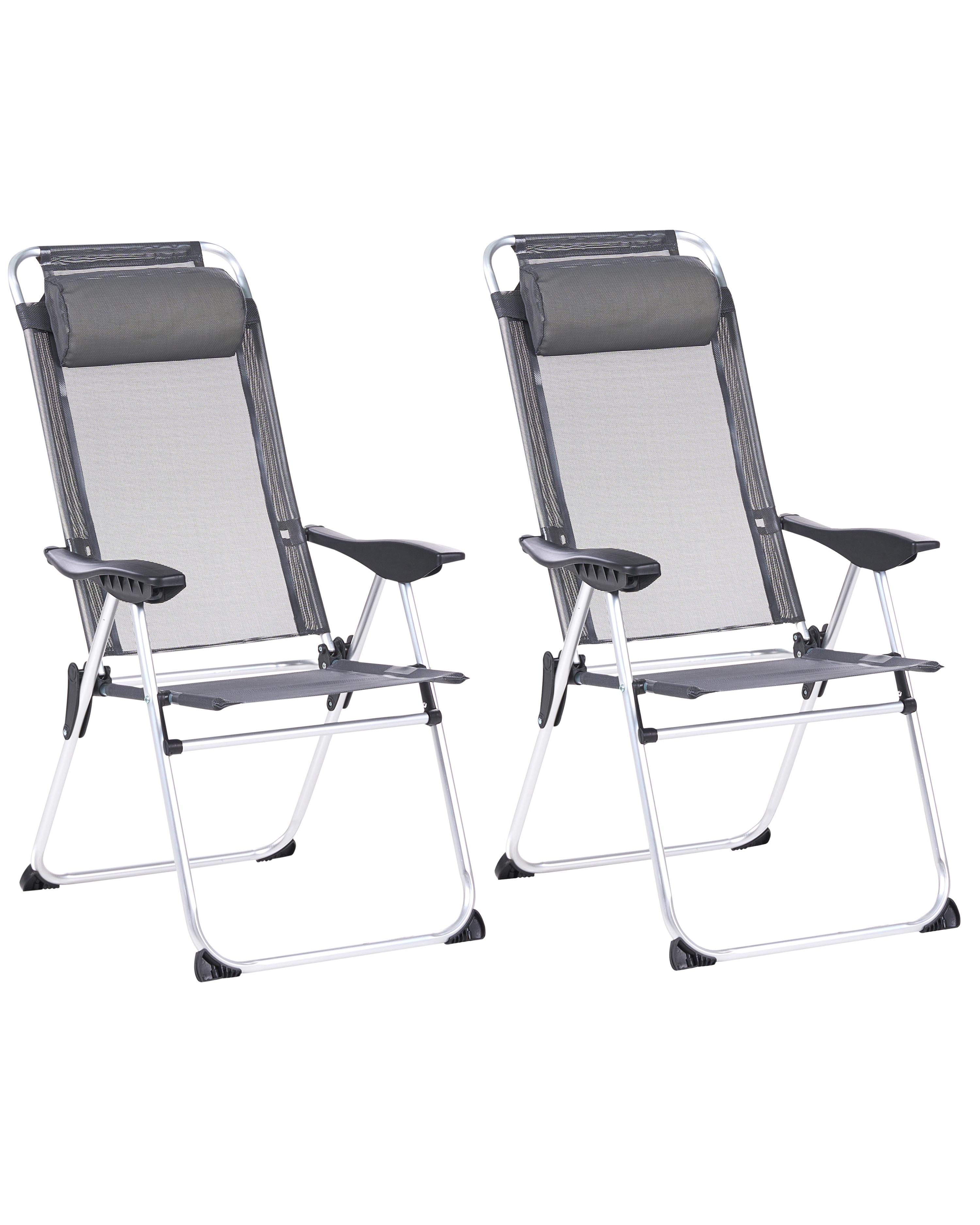 Set van 2 tuinstoelen ASINE inklapbaar Metaal Grijs