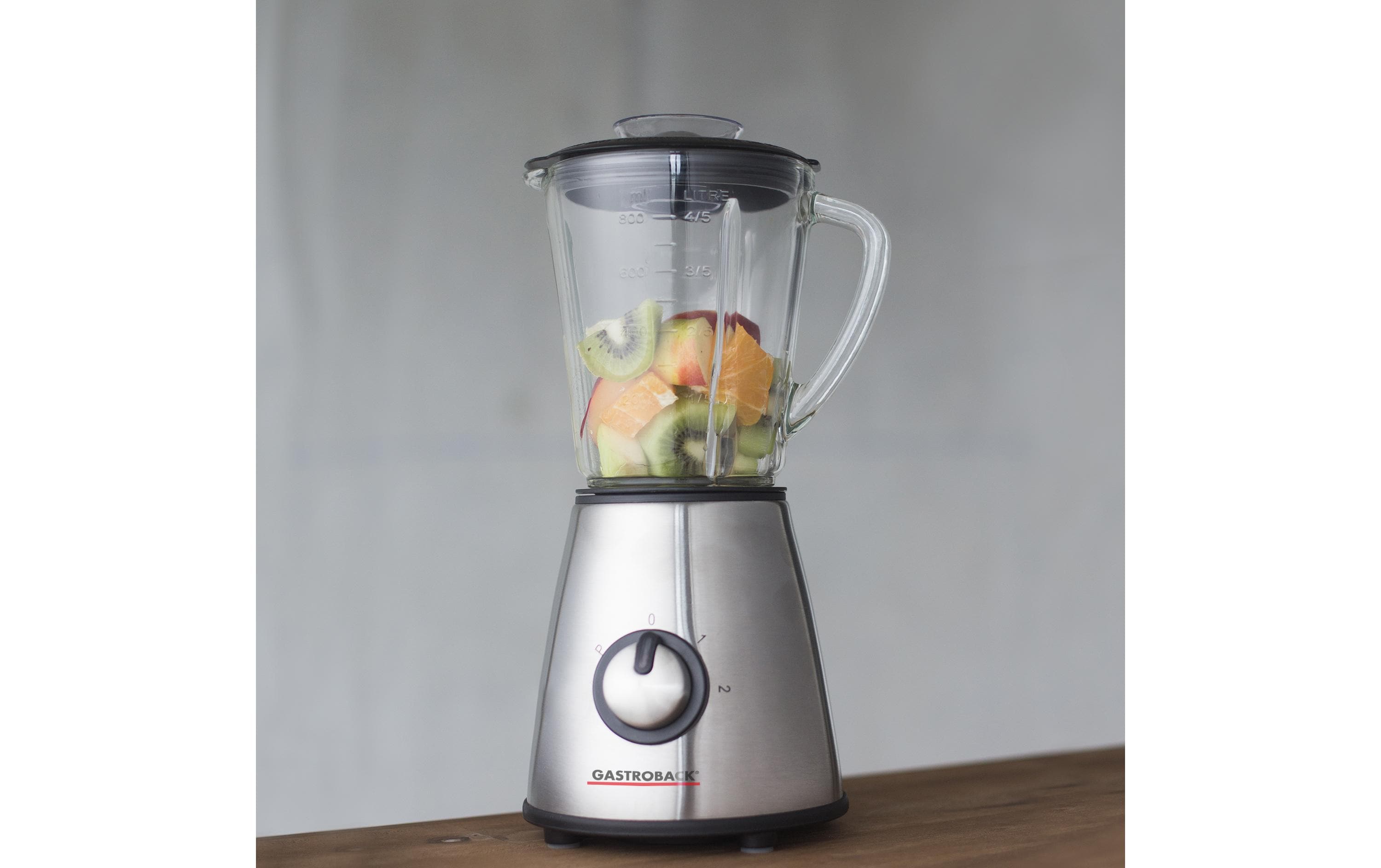 Standmixer Mini SilberStandmixer mit 2 Geschwindigkeitsstufen und Pulse-Funktion