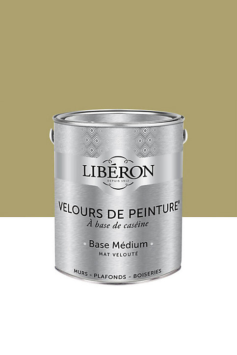 Peinture multisupport murs, plafonds et boiseries Velours de peinture vert reine-claude Libéron 2,5L