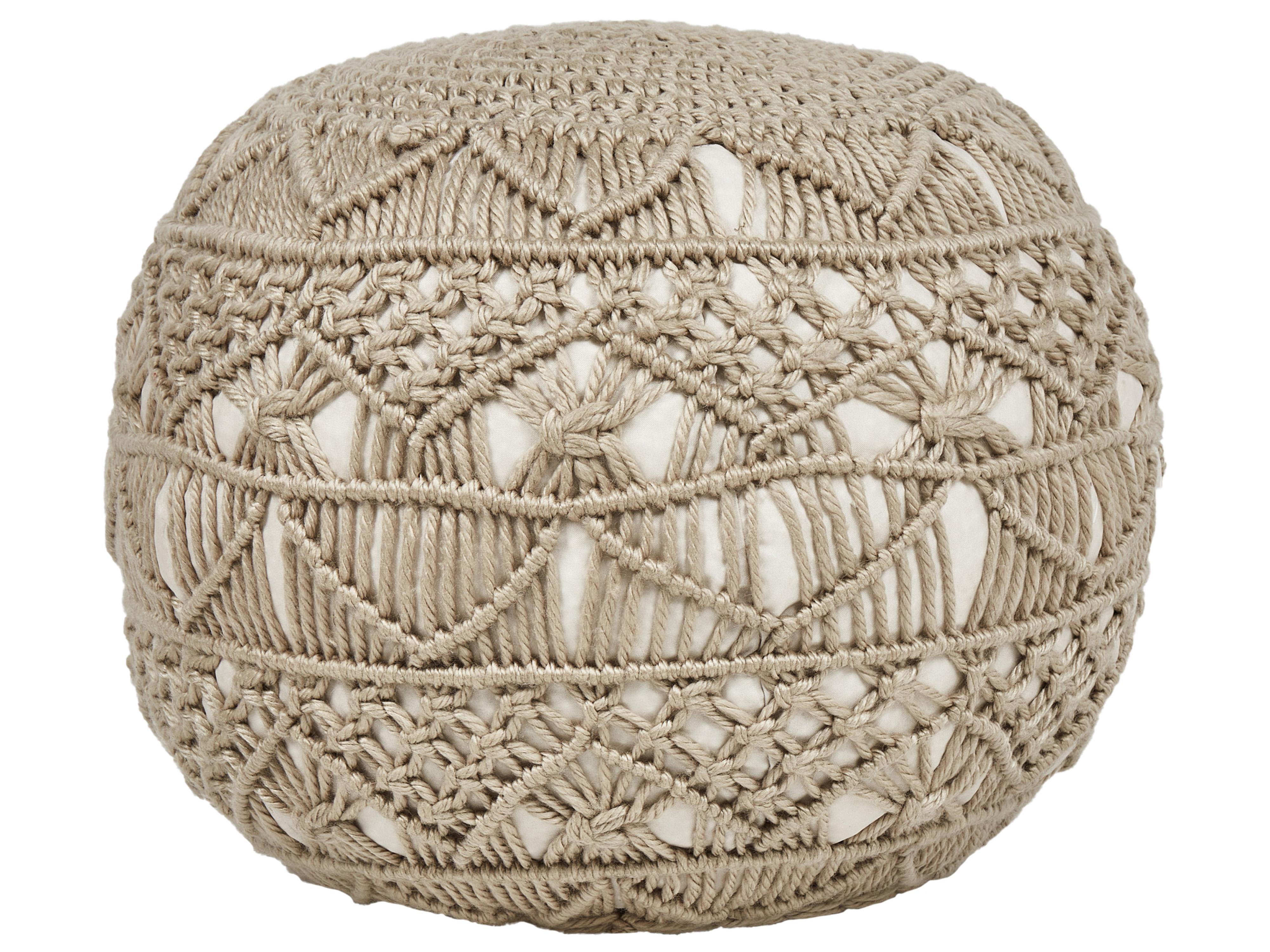 Poef AADHI Synthetisch materiaal Beige