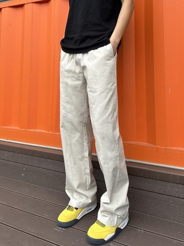 Blueforce - Hoge taille canvas rechte broek