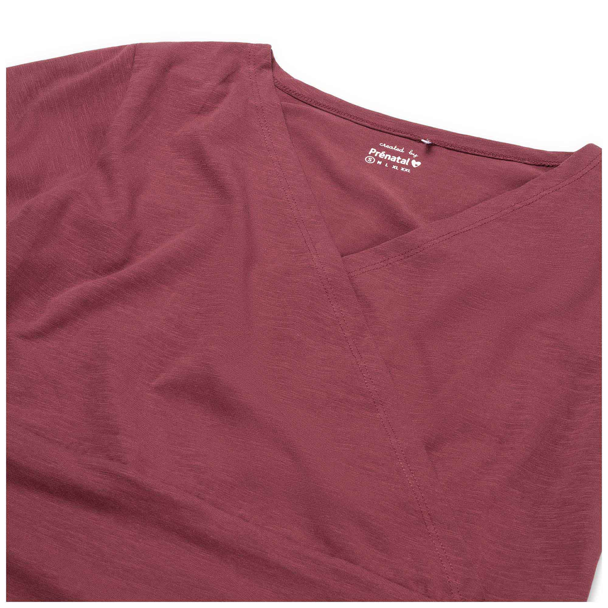Prénatal zwangerschapspyjama T-shirt korte mouwen effen rood