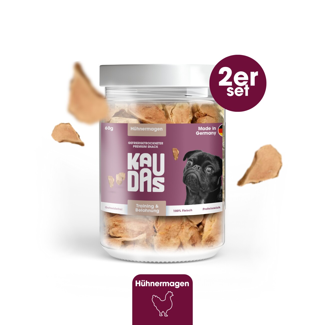 KAUDAS HühnermagenPur Natursnack 2x60 g