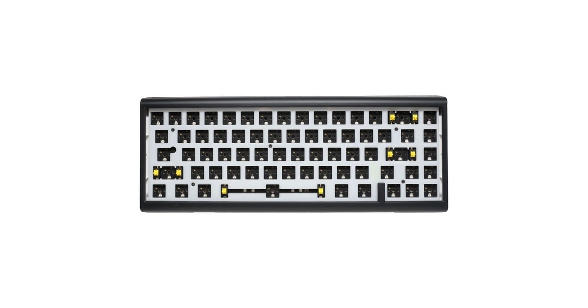 DuckyProjectD Tinker 65 met QMK/VIA, toetsenbord  (Zwart/wit, US lay-out, Barebone. RGB led, Hot-swappable, Gasket mount, 65%)