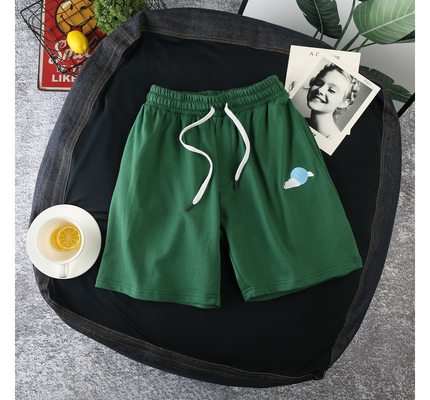 JVL - Bedrukte shorts met trekkoord
