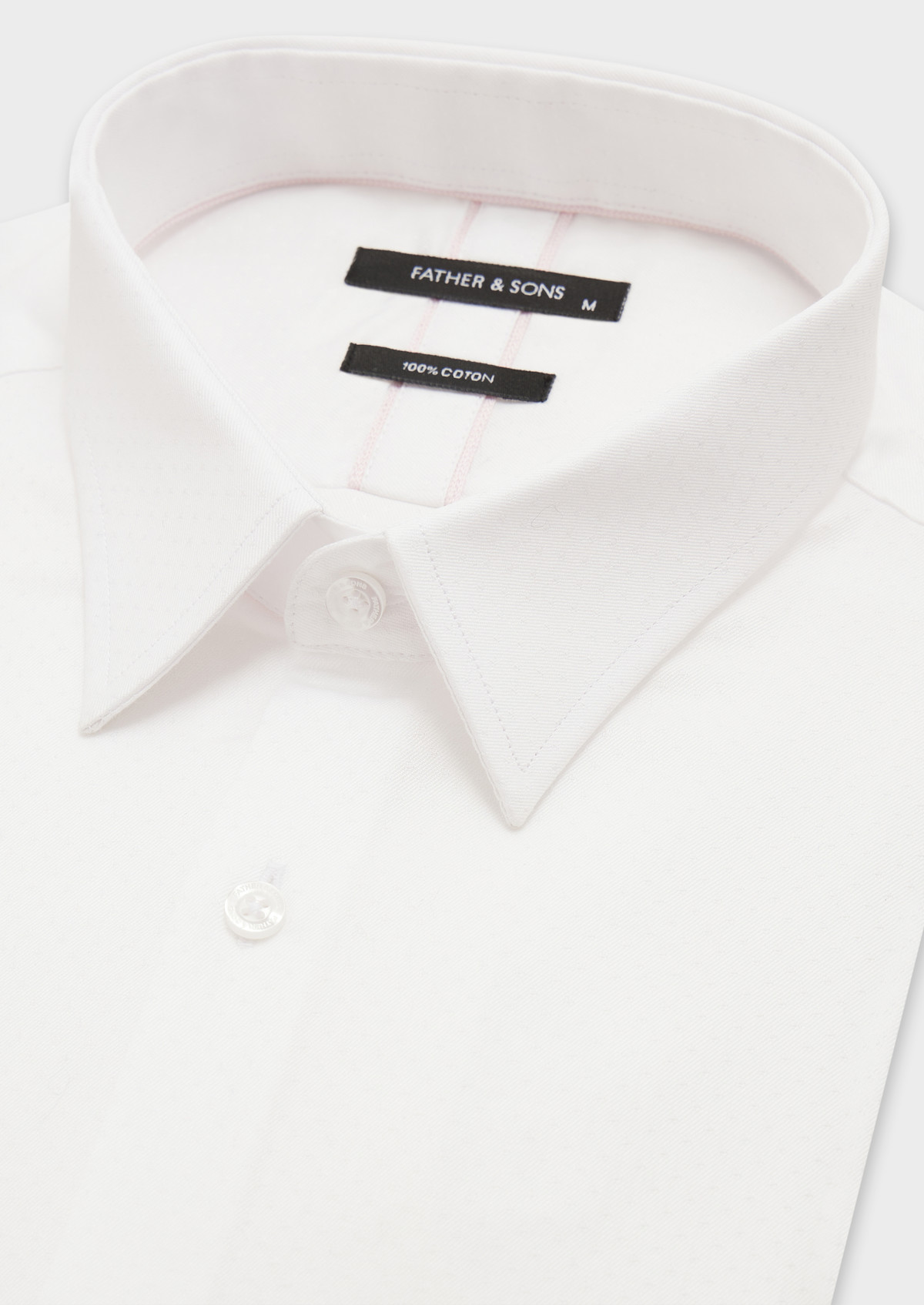 Chemise habillée Slim en coton façonné uni blanc