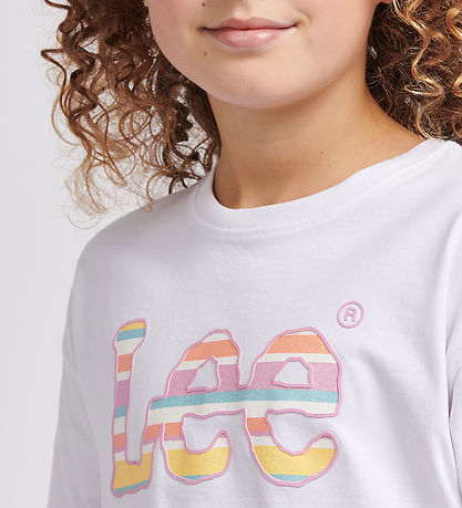 Lee T-Shirt - Stripe Grafik - Bright White