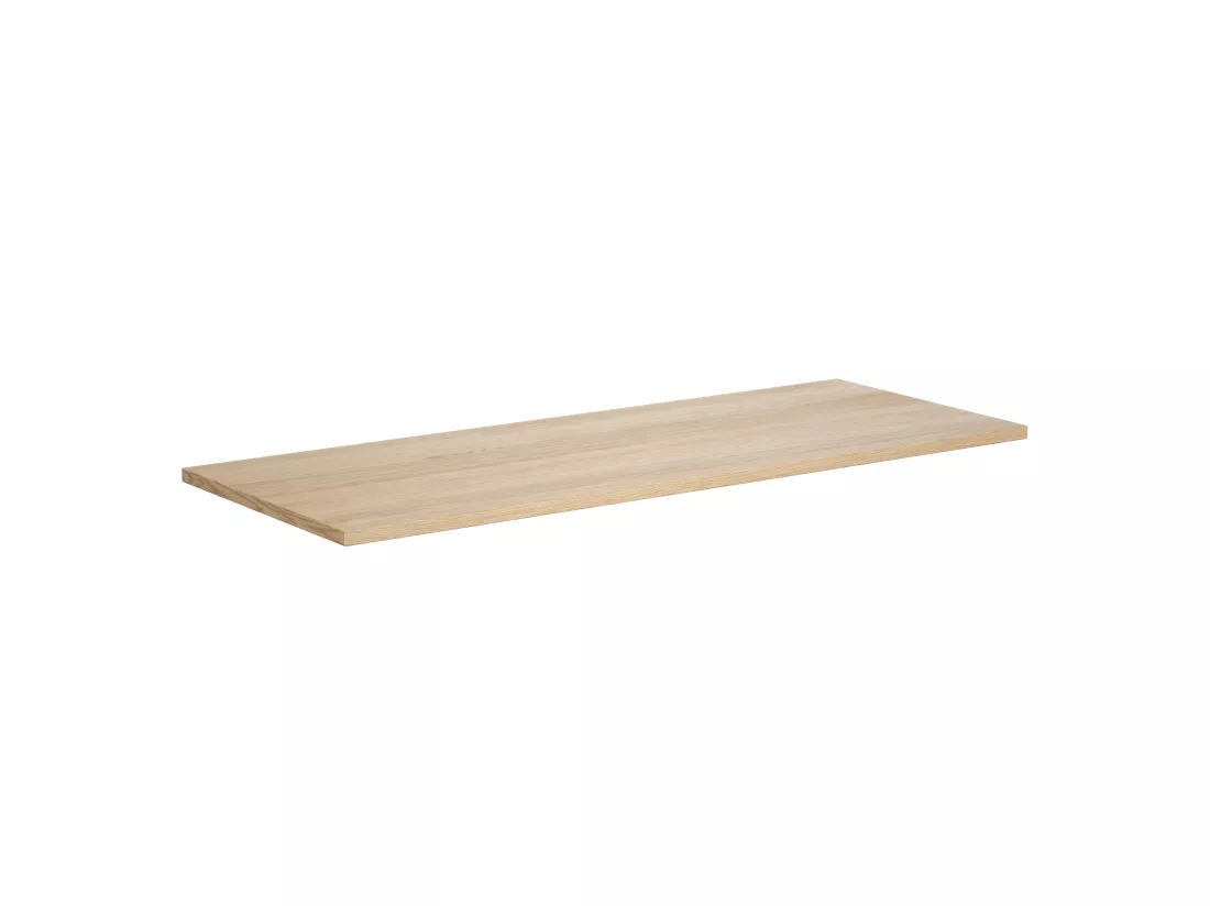 Meuble de salle de bain suspendu avec double vasque à poser et miroir - Placage chêne - 120 cm - MILIPAM