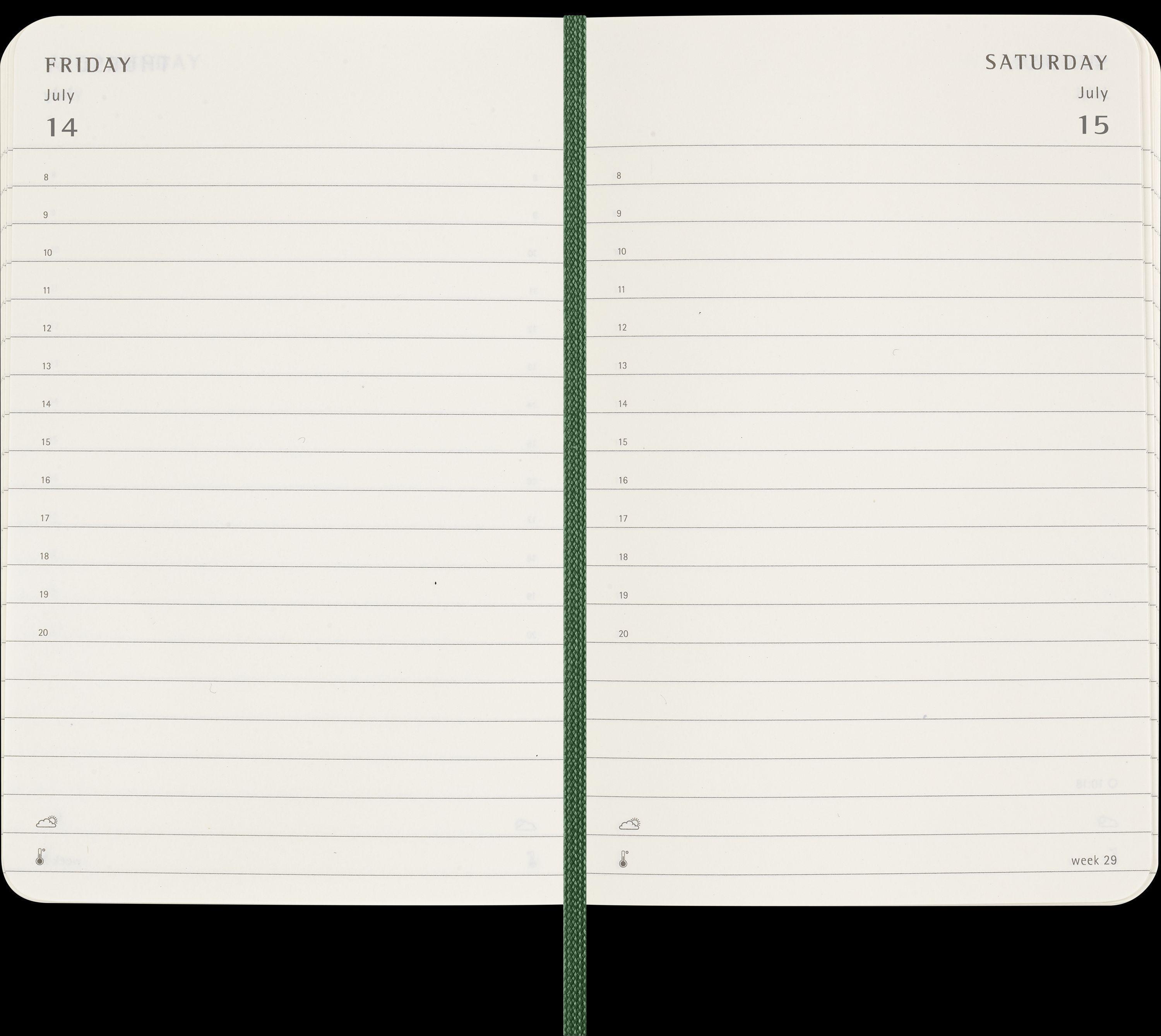 Moleskine 12 Monate Tageskalender 2025, Pocket/A6