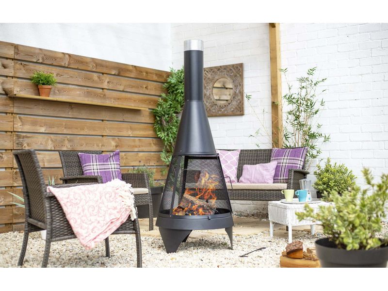 La Hacienda Cheminée Colorado Extra gross Kamin mit Rauchfangband, Holzrost und Sicherheitswerkzeug