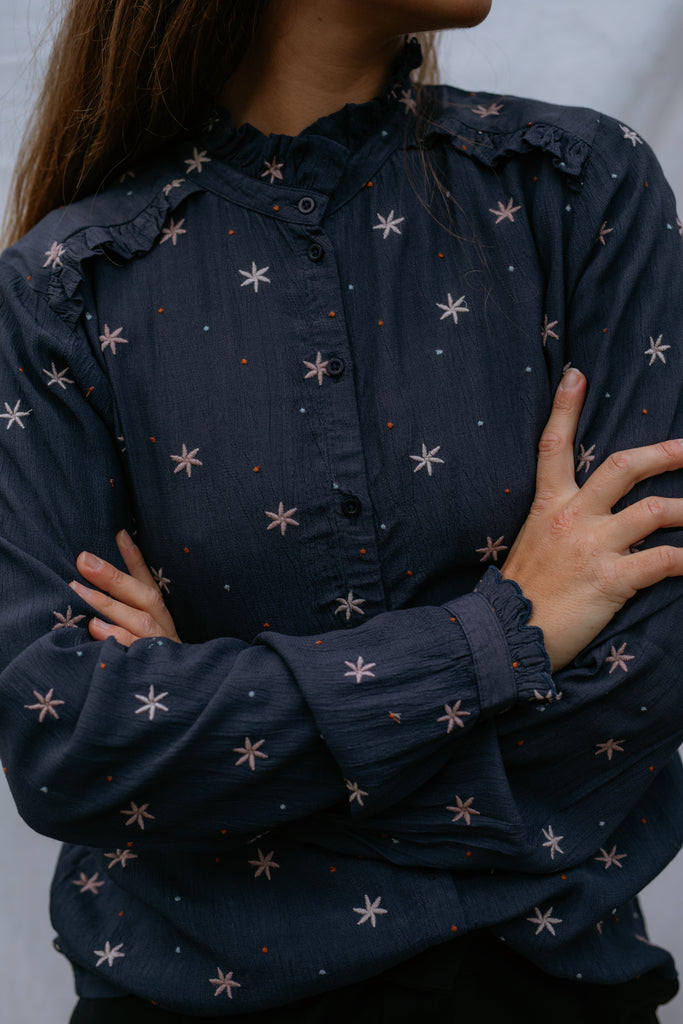 Tahia W, Skjorte - Stars Embroidery