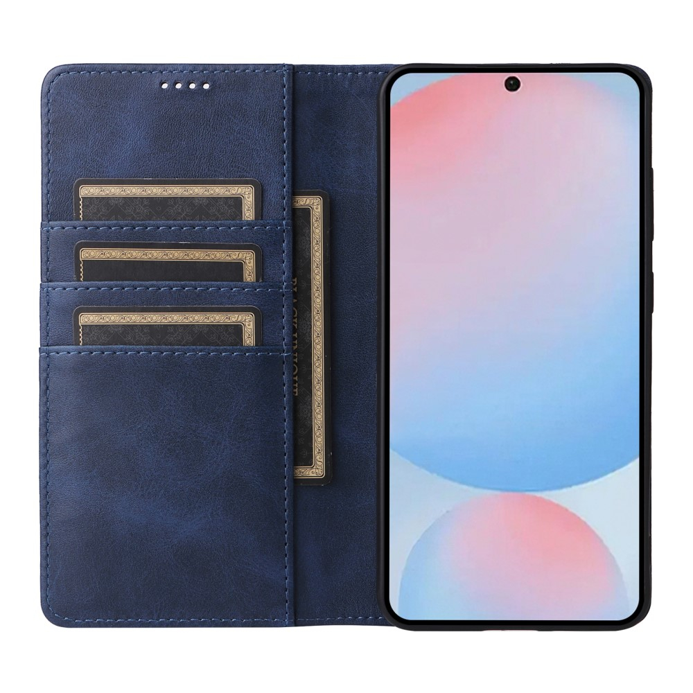 Samsung Galaxy A56 Leder Tasche Flip Wallet Etui mit Kartenfächern (RFID Schutz) - Dunkelblau