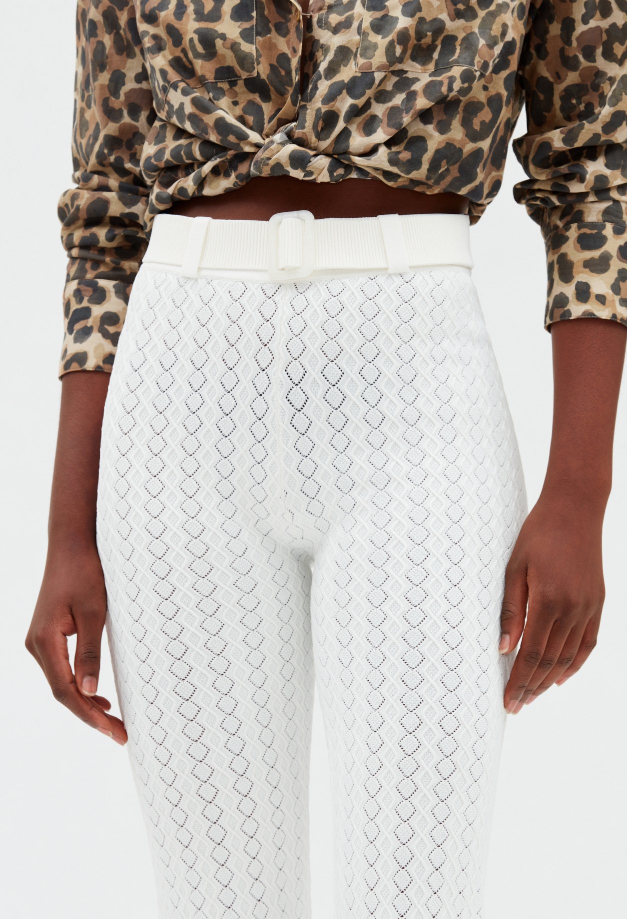 Pantalon maille ecru