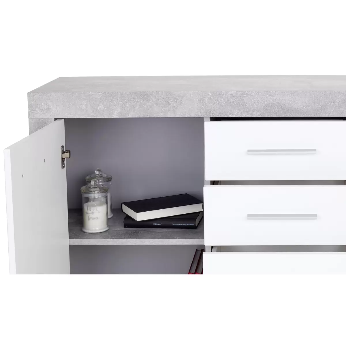 Sideboard Malta weiss,Betonoptik