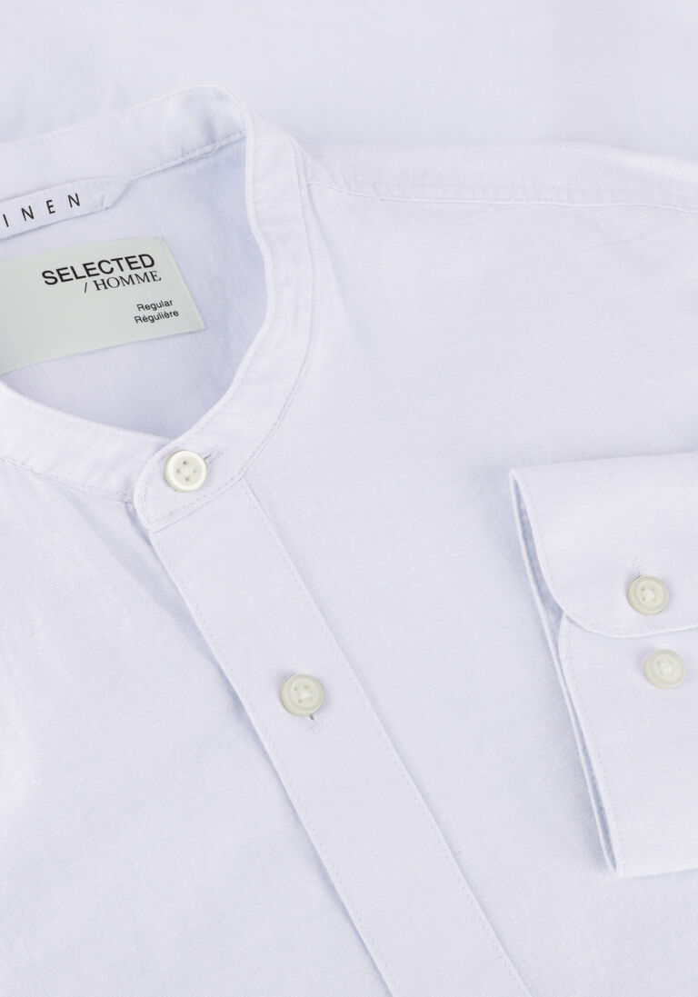 SELECTED HOMME blauwe selected homme casual overhemd slhregnew-linen shirt ls band