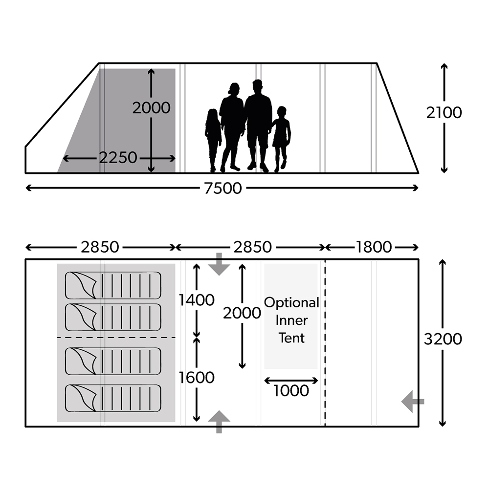 Dometic Ascension FTX 401 Familienzelt für 4 Personen