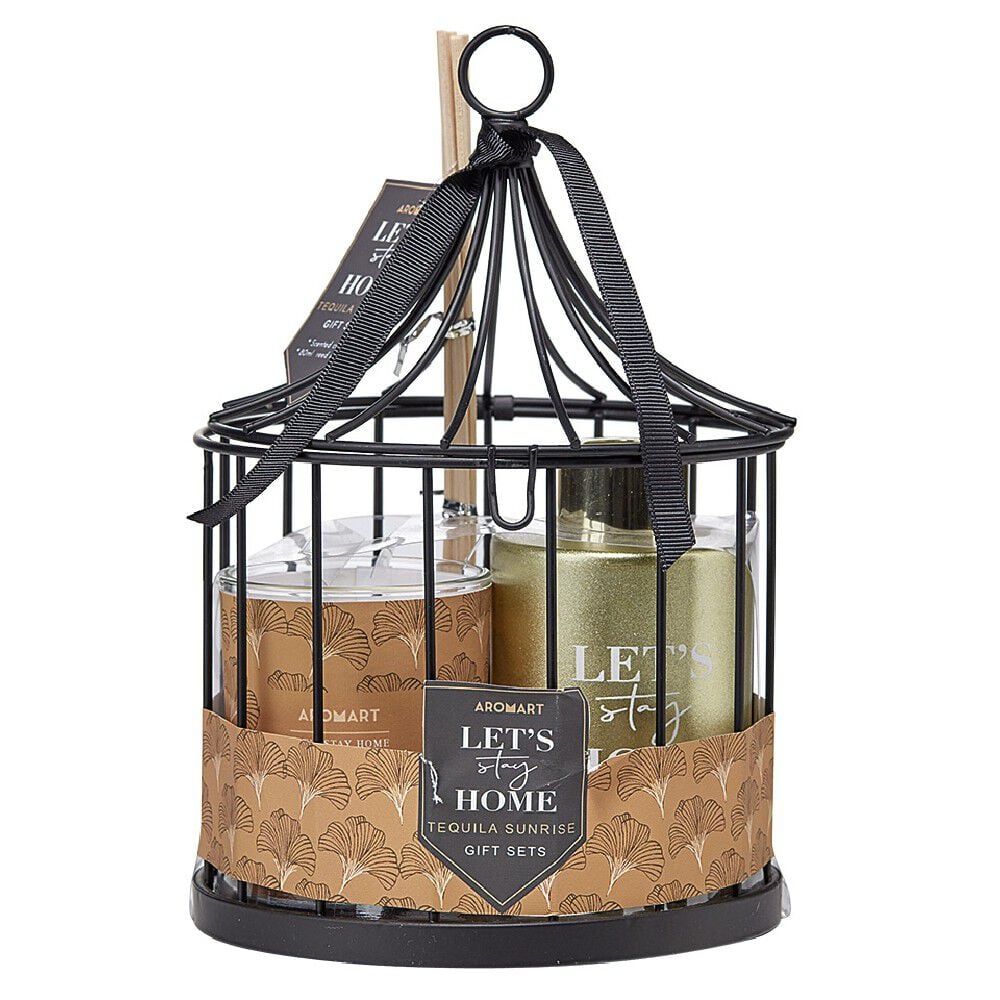 Coffret cage diffuseur et bougie en verre