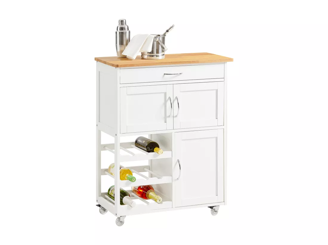 Desserte Chariot de Cuisine de Service Roulant, Meuble Armoire de Rangement cusine, FKW45-WN