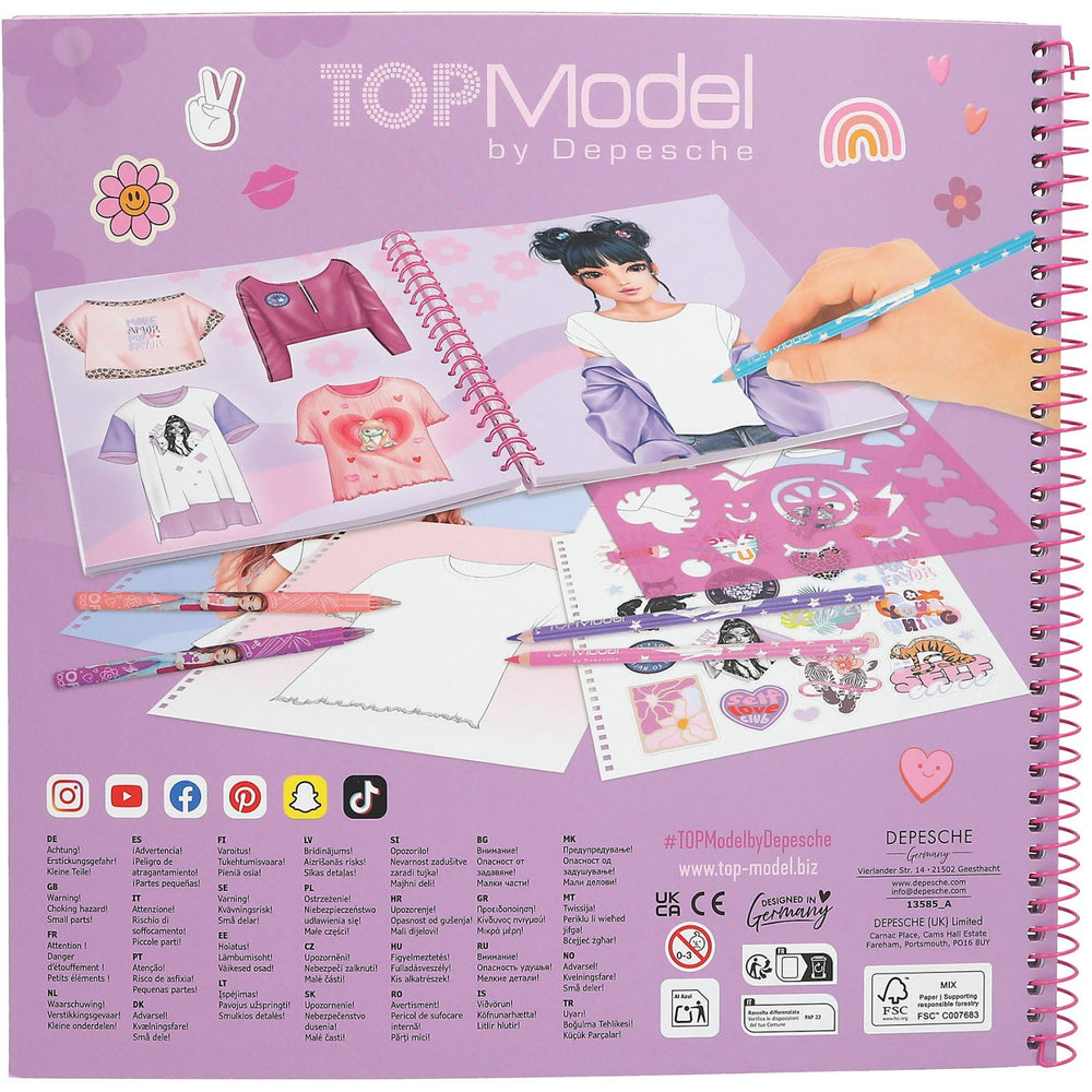 Køb TOPModel T-Shirt Designer Malebog