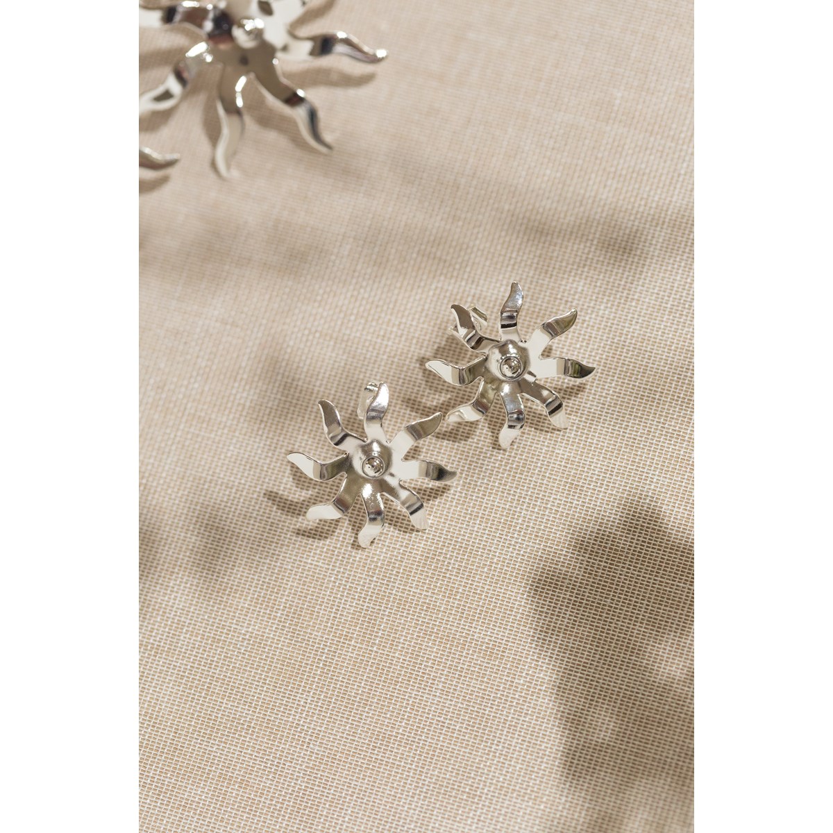 boucles d'oreilles puces soleil plaqué argent - ÉOS