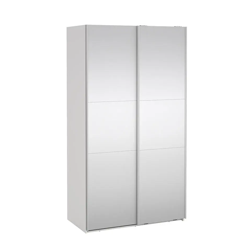 Hioshop Como schuifdeurkast 2 deuren met spiegel 120x220cm wit