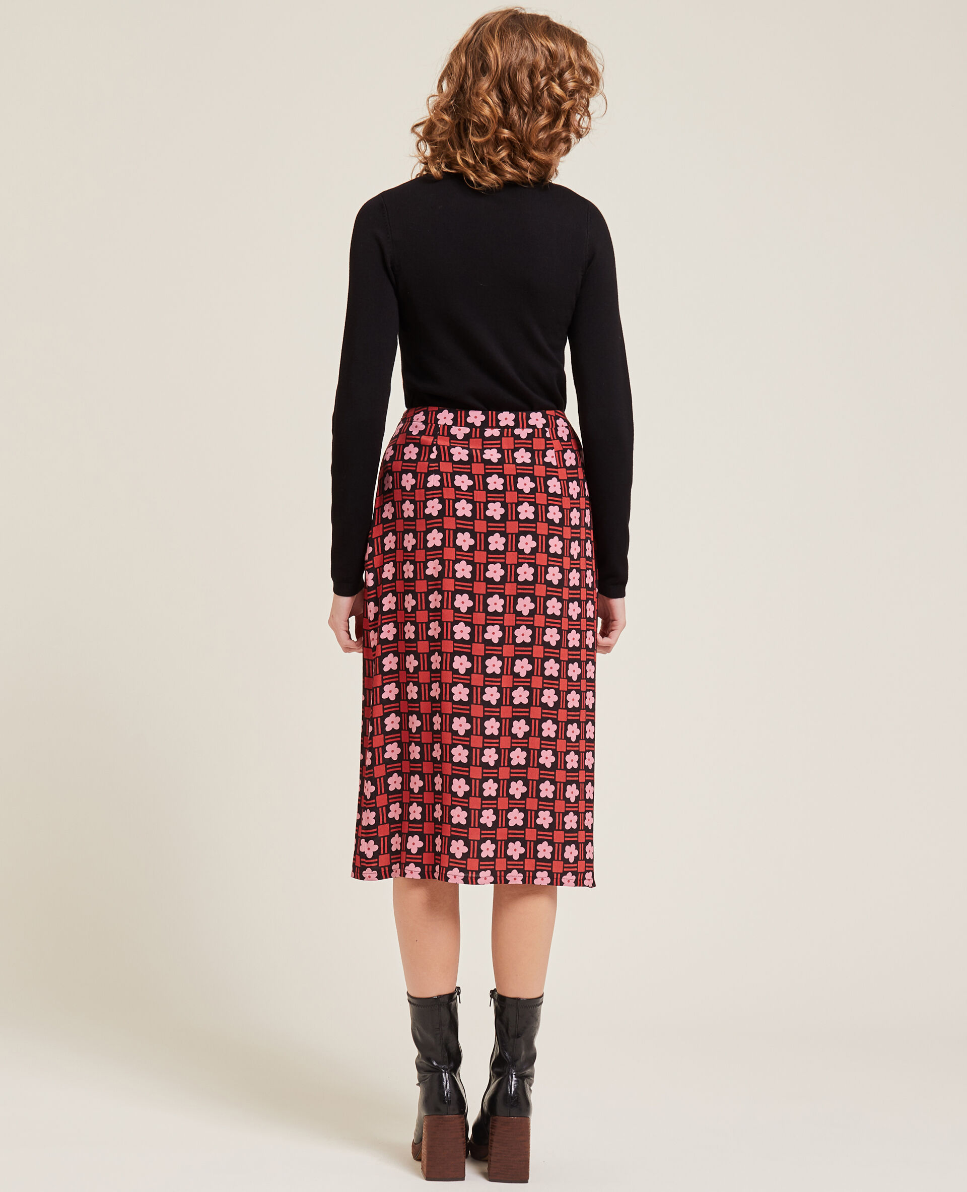 Jupe midi boutonnée - Rouge