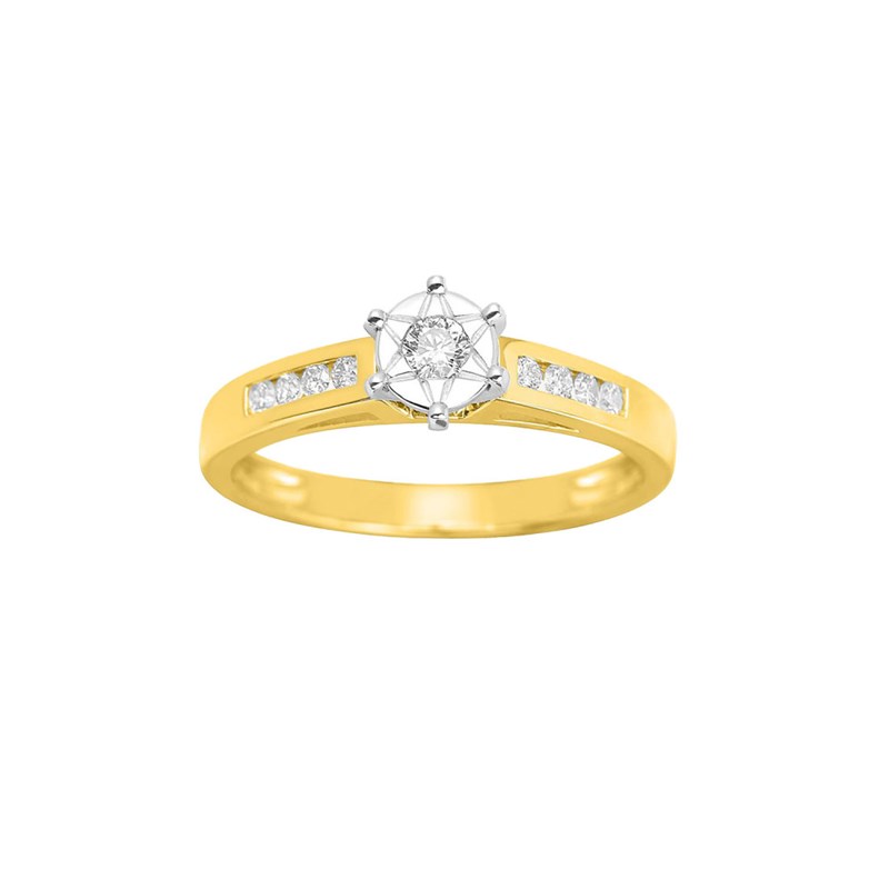 Bague Femme - Or 18 Carats - Diamant 0,19 Carats