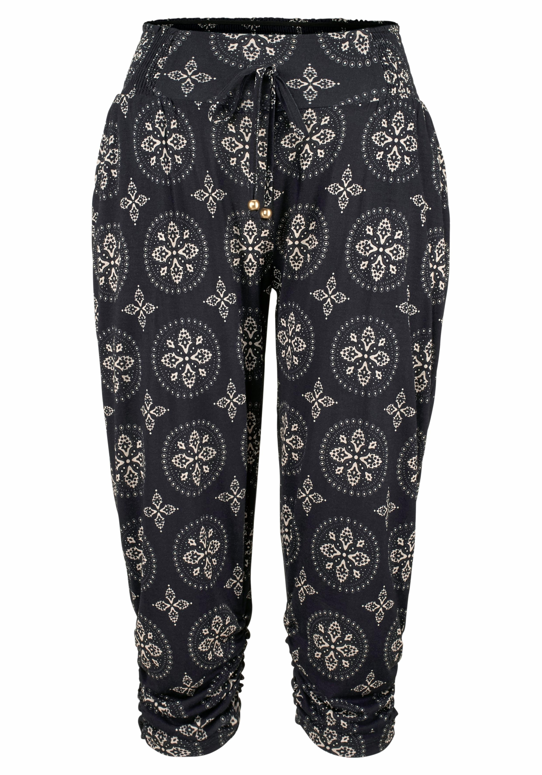 LASCANA Strandcapri  mit Alloverdruck und Taschen, 3/4-Hose, Caprihose, elastisch