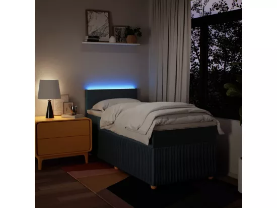 Sommier à lattes de lit avec matelas Bleu 90x190 cm Tissu