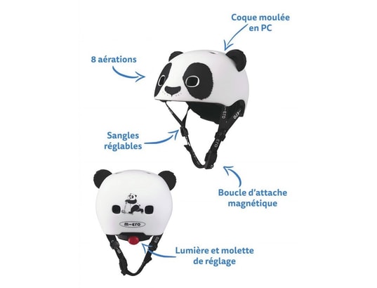 MICRO - Vélo enfant Casque velo et trottinette panda 3d taillexs