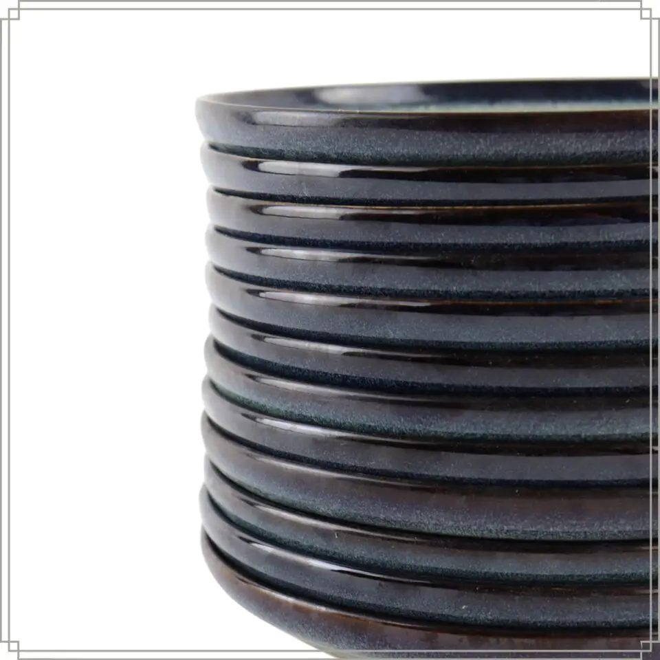 OTIX Ontbijtborden 12 Persoons 21cm Dessertbord Blauw Aardewerk EBONY