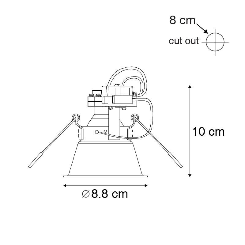 Set van 6 Inbouwspot wit draai- en kantelbaar - Alloy
