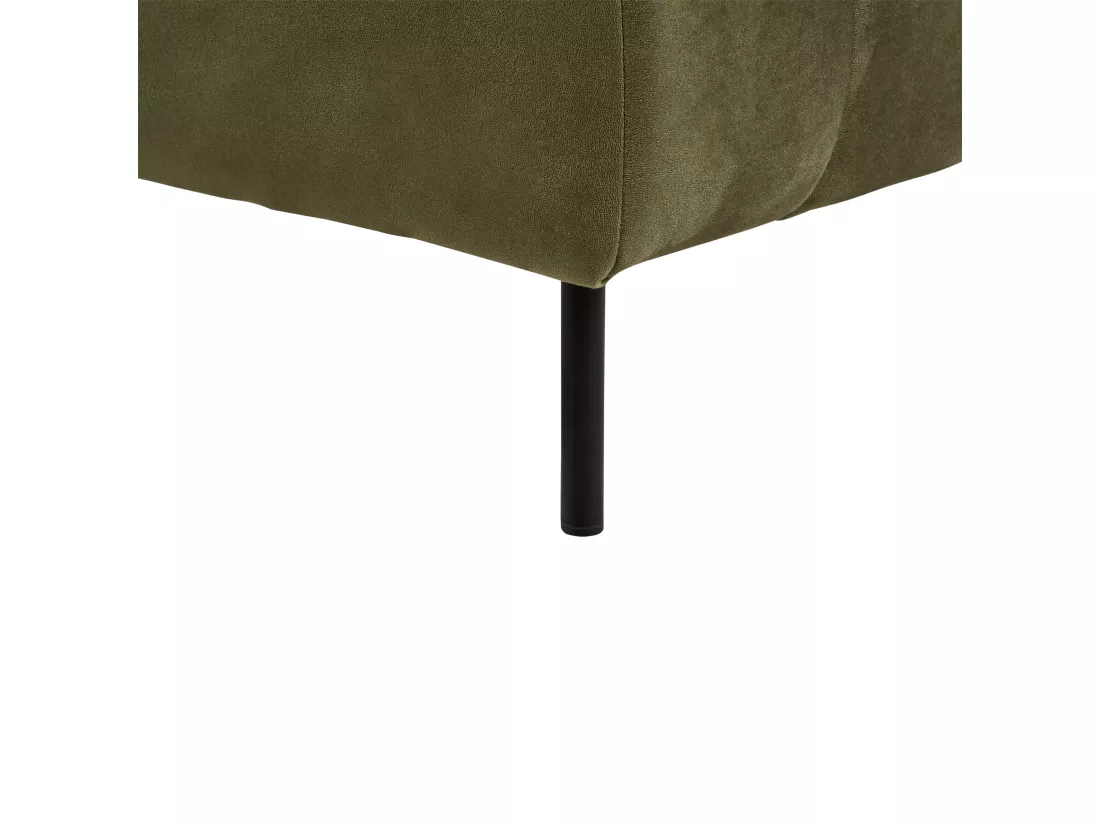 Chaise longue côté droite en velours vert olive LANNILS