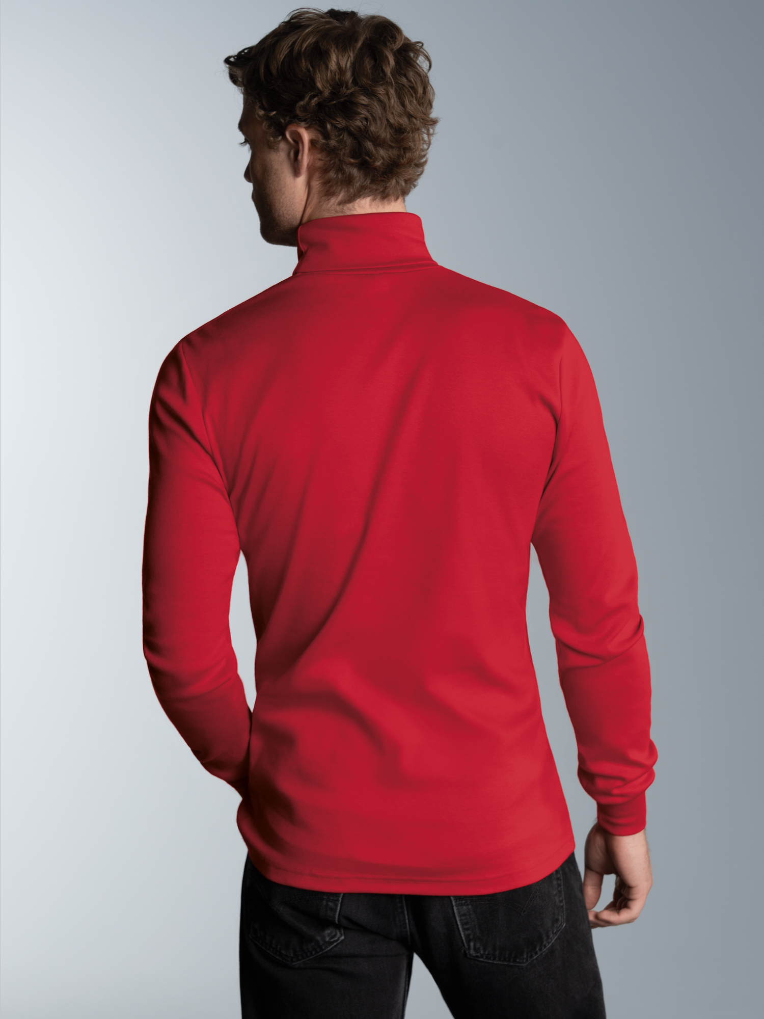 Langarm Ski/Sportrollkragenpullover Kirsch