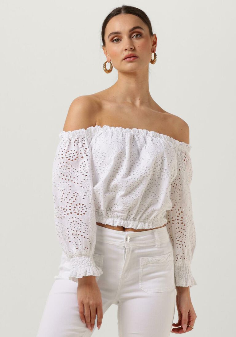 GUESS witte guess top 3/4 slv rafa top