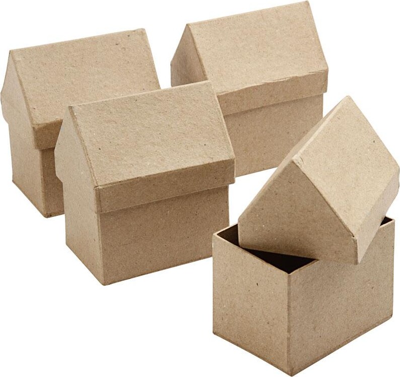 Hus - H 10,5 CM - Str. 6X8,5 CM - 4 Stk