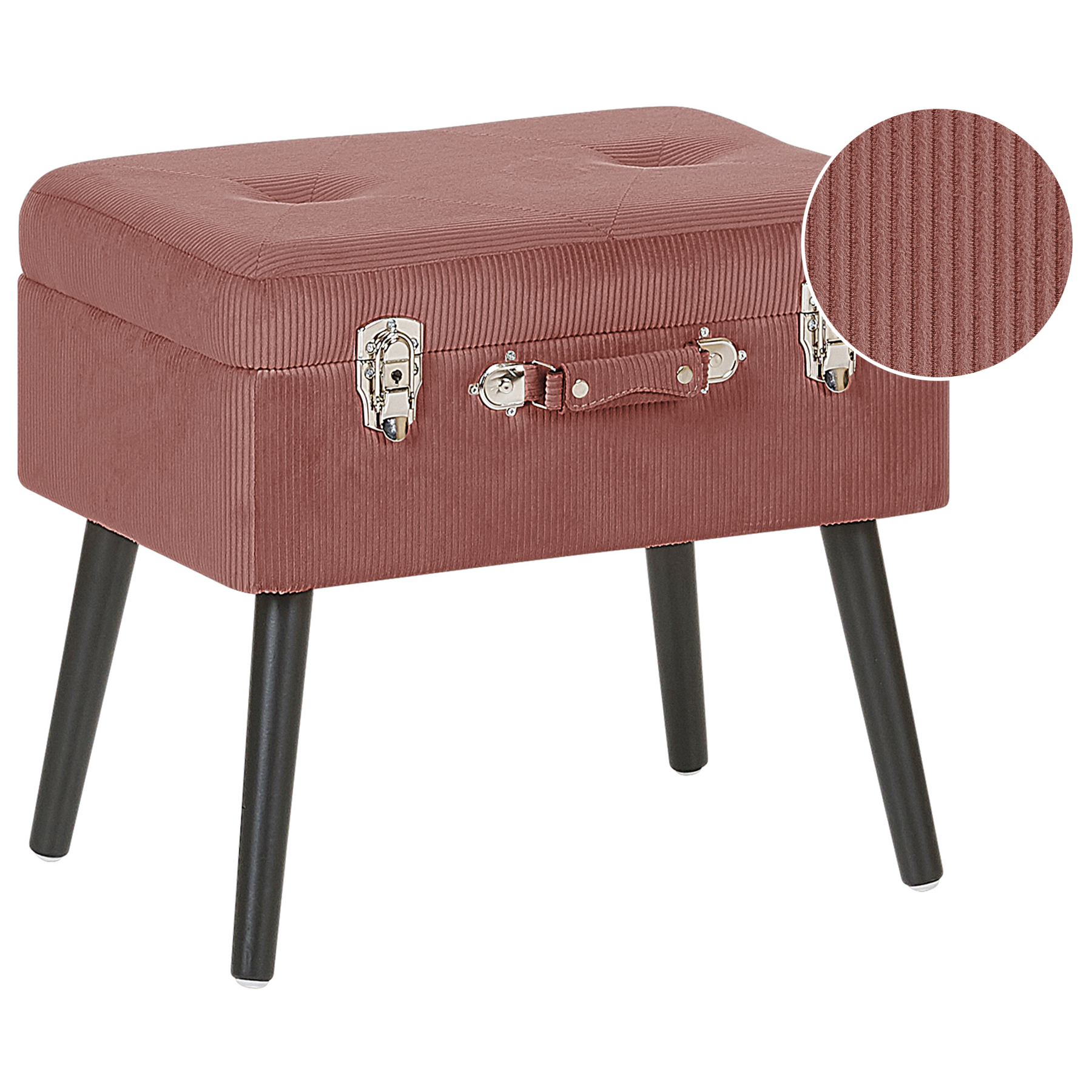 Beliani - MALLARD - Hocker - Roze - Corduroy