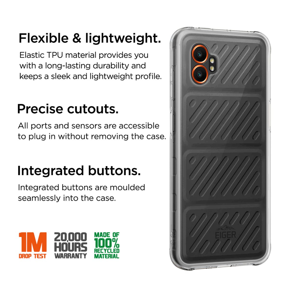 Samsung Galaxy Xcover7 Pro Grip Case Gummi Schutzhülle (EGCA00861) - Transparent