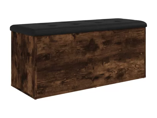 Banc de rangement chêne fumé 102x42x45 cm bois d'ingénierie