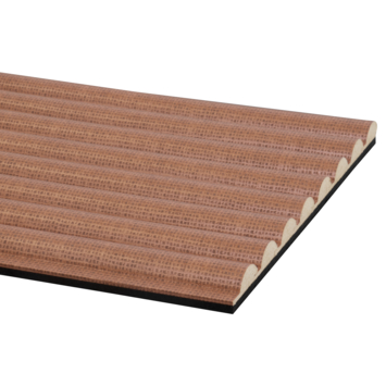 Kleurstaal lattenwand Decowall Acoustic Curve terra 30x25cm