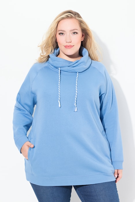 Sweatshirt, weiter Stehkragen, Taschen, Raglan-Langarm