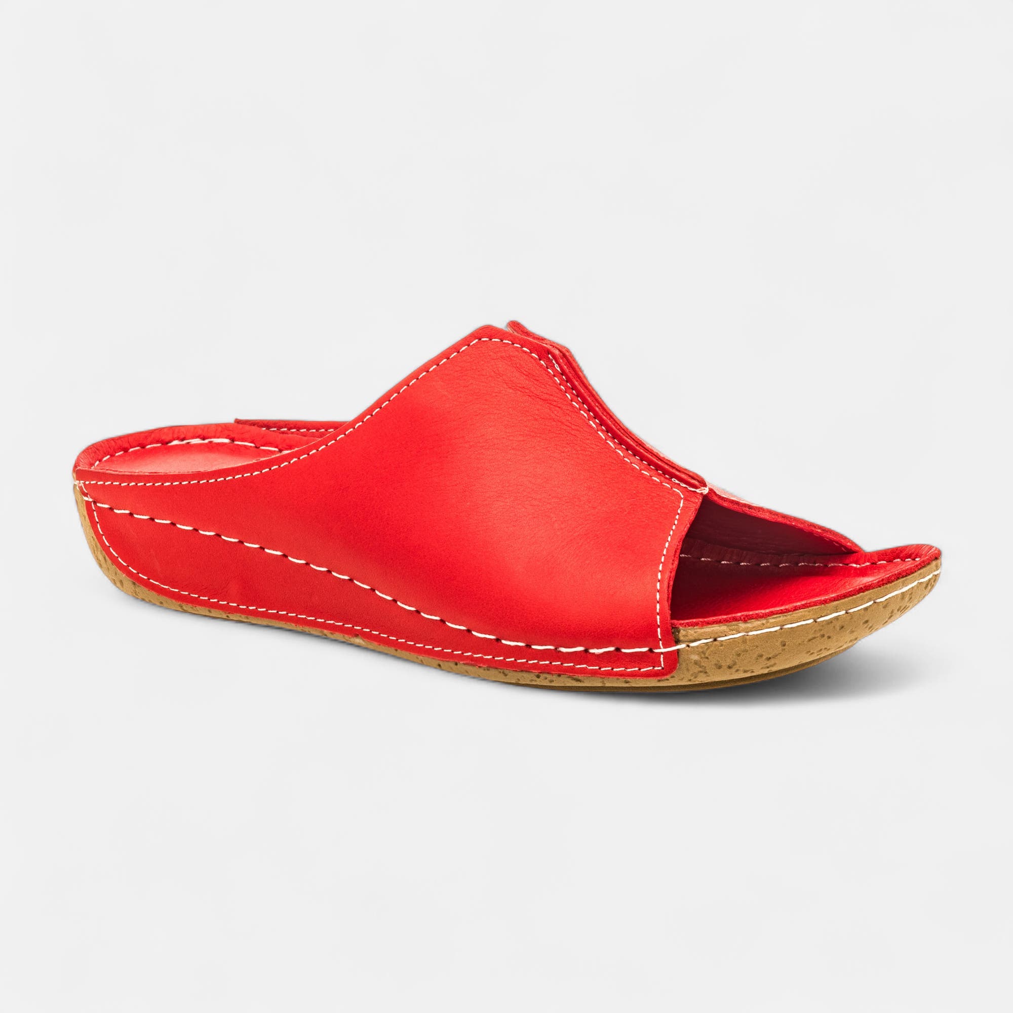 Mules Femme en cuir rouge