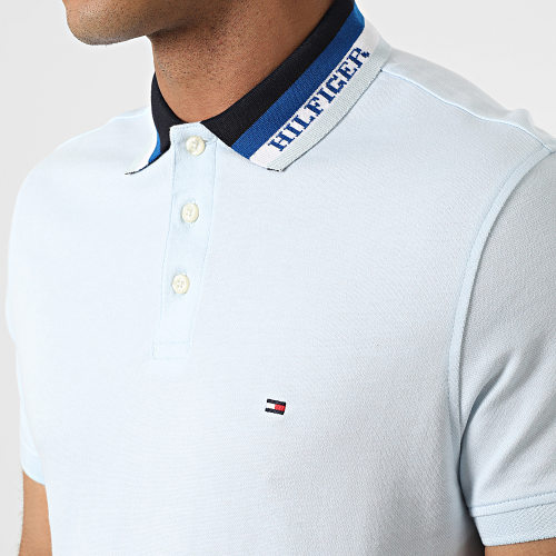 Polo Manches Courtes Collar Logo 5736 Bleu Ciel