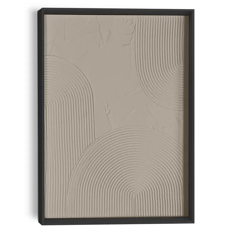 Schilderij 3D Art Reliëf bogen taupe - 40x30cm - Bruin