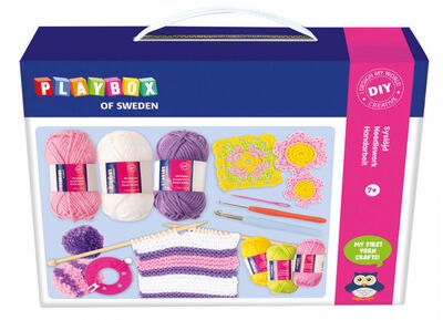 Playbox Håndarbeidsveske Med Garn og Strikkesaker